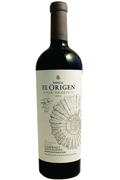 Cabernet Sauvignan, Grand Reserve, Finca el Origen, Uco Valley, Mendoza, Argentina, 2019